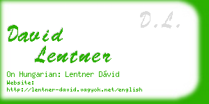 david lentner business card