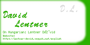 david lentner business card